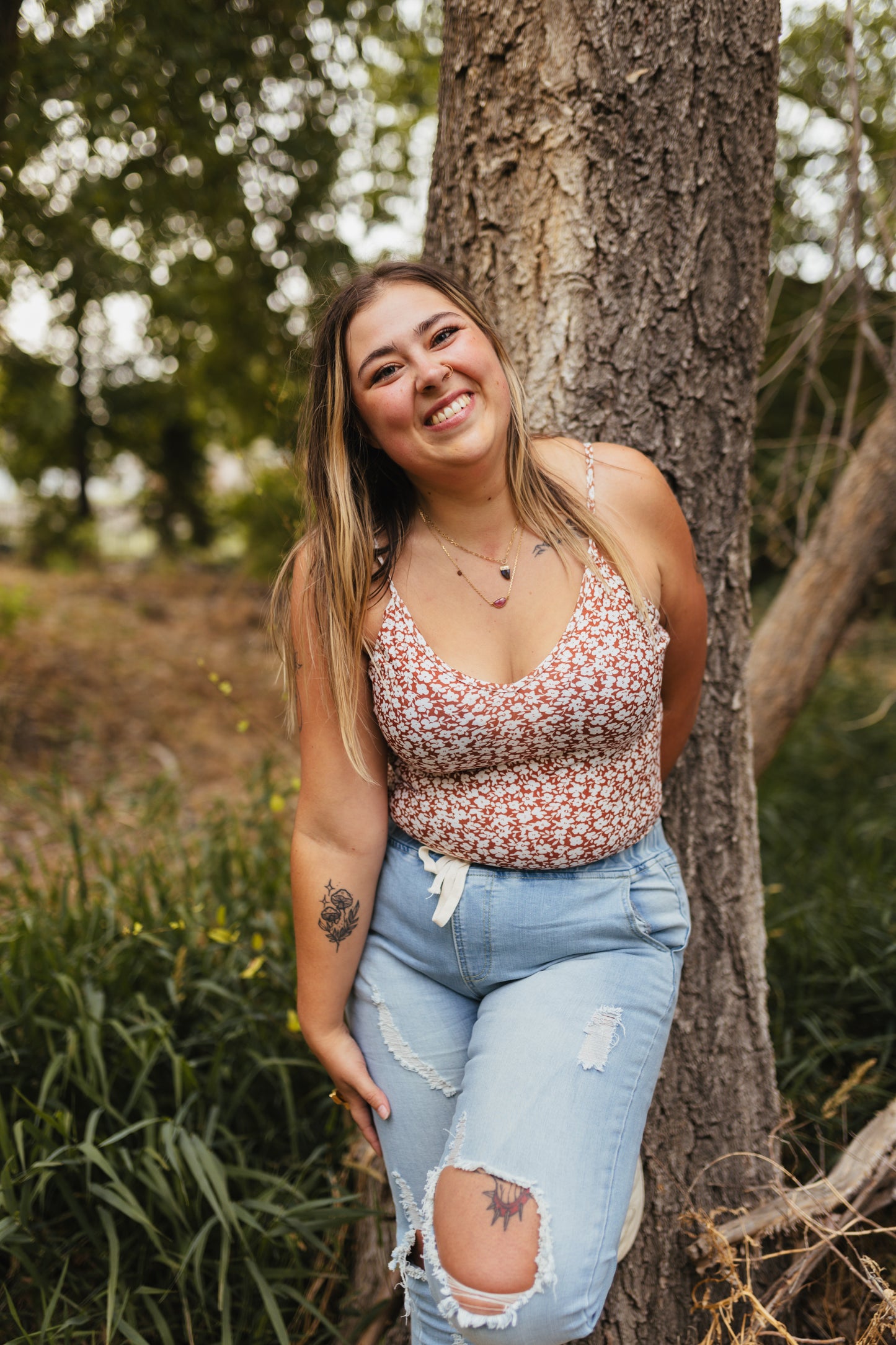 Floral V-Neck Bodysuit