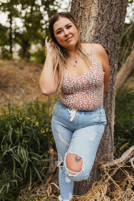 Floral V-Neck Bodysuit